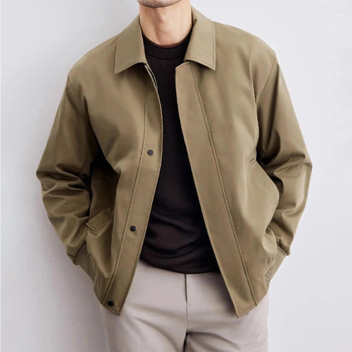 Antonio - Men's Collared Bomber Jacket with Full-Length Zip