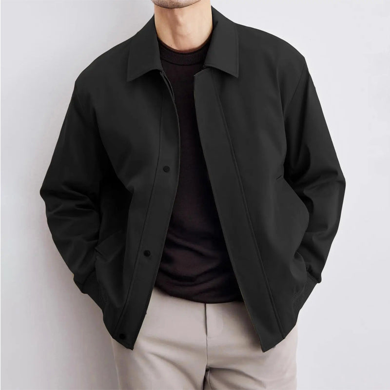 Antonio - Men's Collared Bomber Jacket with Full-Length Zip