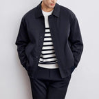 Antonio - Men's Collared Bomber Jacket with Full-Length Zip