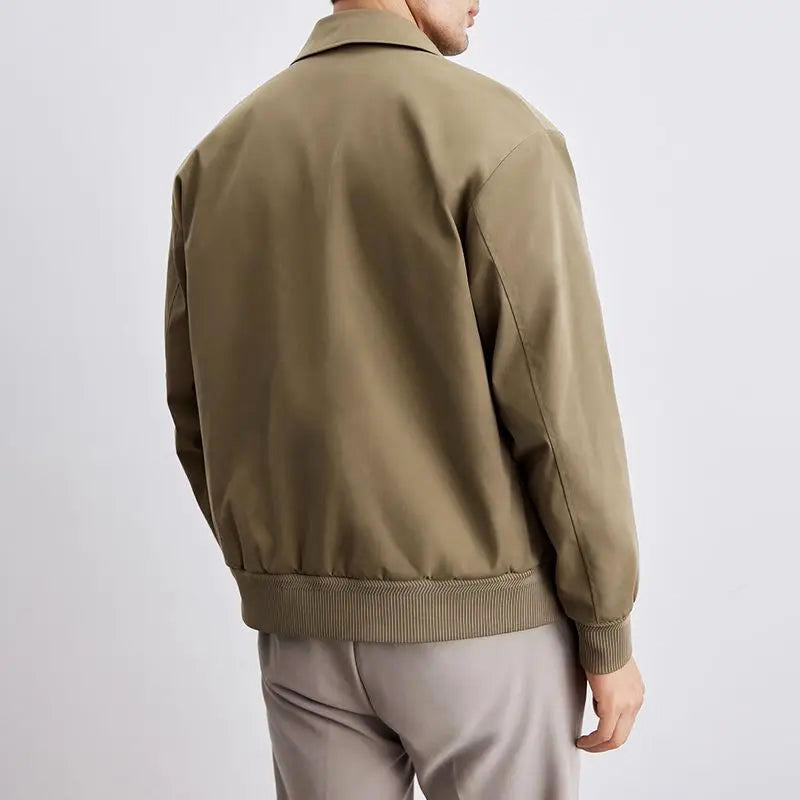 Antonio - Men's Collared Bomber Jacket with Full-Length Zip