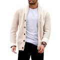 Antonio - Men's Cable Knit Shawl Collar Cardigan 1