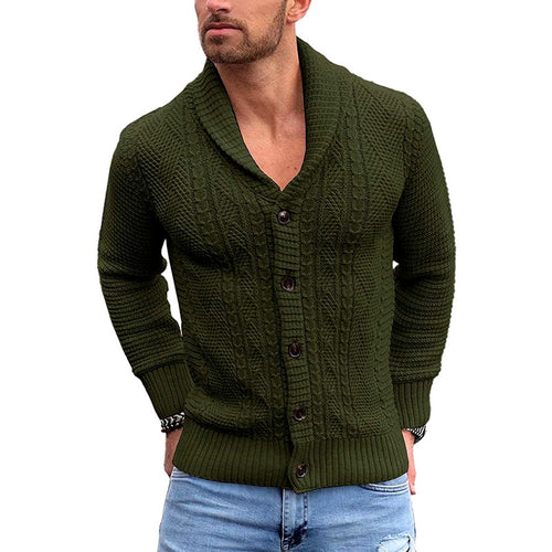 Antonio - Men's Cable Knit Shawl Collar Cardigan 2
