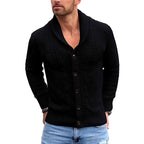 Antonio - Men's Cable Knit Shawl Collar Cardigan 4