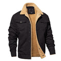 Asher - Men's Button-Front Cargo Jacket with Fleece Lining