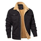 Asher - Men's Button-Front Cargo Jacket with Fleece Lining