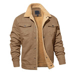 Asher - Men's Button-Front Cargo Jacket with Fleece Lining