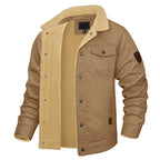 Asher - Men's Button-Front Cargo Jacket with Fleece Lining