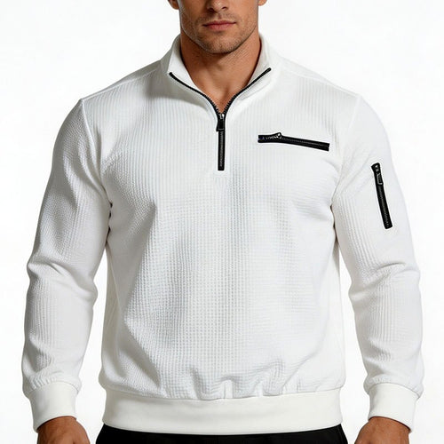 Augustus - Men's Waffle Textured Half-Zip Sweatshirt 1