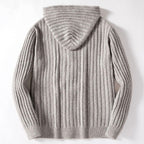 Austin - Men's Cable Knit Button-Front Hooded Cardigan 3