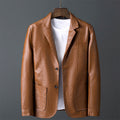 Axel - Men's Two-Button Leather Blazer with Notch Lapels