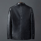 Axel - Men's Two-Button Leather Blazer with Notch Lapels