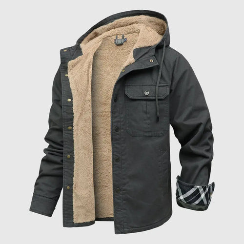 Barron - Men's Sherpa-Lined Denim Jacket with Hood