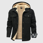 Barron - Men's Sherpa-Lined Denim Jacket with Hood
