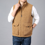 Beckett - Men's Quilted Corduroy Vest with Cargo Pockets