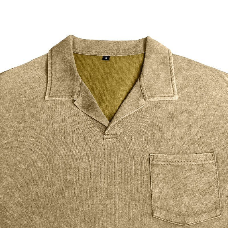 Bex - Men's Long Sleeve Vintage Wash Polo Shirt 8
