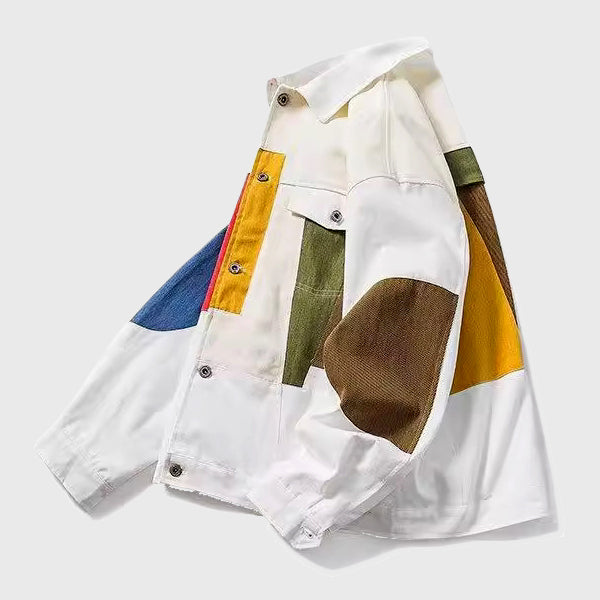 Blake- Men's Patchwork Button-Up Overshirt Jacket