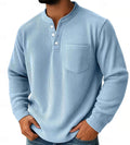 Bowen - Men's Ribbed Long Sleeve Henley Shirt 1