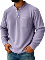 Bowen - Men's Ribbed Long Sleeve Henley Shirt 3