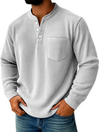 Bowen - Men's Ribbed Long Sleeve Henley Shirt 4