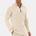 Brad - Men's Ribbed Corduroy Quarter-Zip Slim Fit Pullover 1
