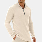 Brad - Men's Ribbed Corduroy Quarter-Zip Slim Fit Pullover 1