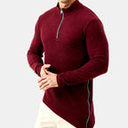 Brad - Men's Ribbed Corduroy Quarter-Zip Slim Fit Pullover 2