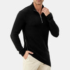 Brad - Men's Ribbed Corduroy Quarter-Zip Slim Fit Pullover 4