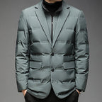 Brennan - Men's Quilted Down Blazer with Zip Inset