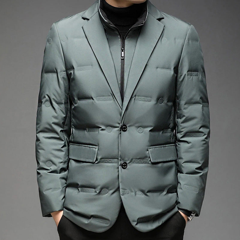 Brennan - Men's Quilted Down Blazer with Zip Inset