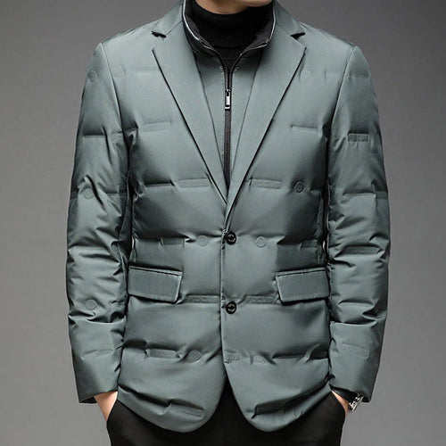 Brennan - Men's Quilted Down Blazer with Zip Inset