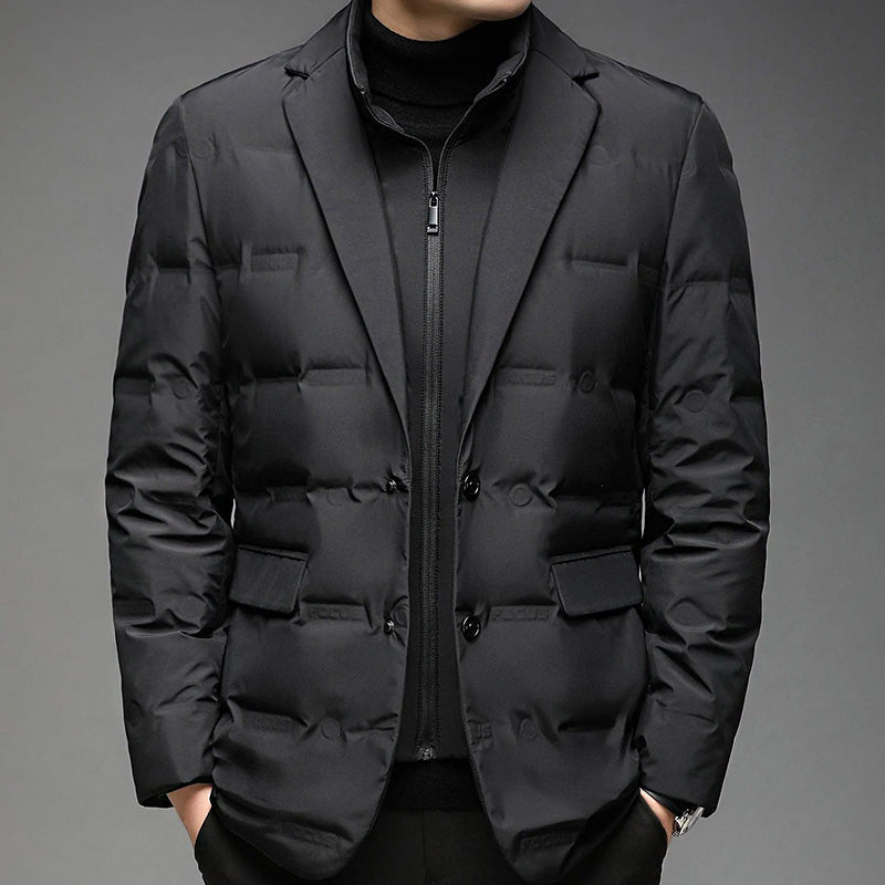 Brennan - Men's Quilted Down Blazer with Zip Inset