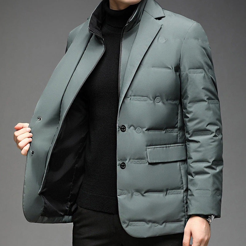 Brennan - Men's Quilted Down Blazer with Zip Inset