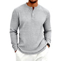 Brent - Men's Ribbed Long Sleeve Henley Shirt 1