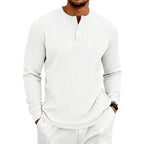 Brent - Men's Ribbed Long Sleeve Henley Shirt 2