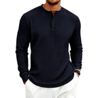 Brent - Men's Ribbed Long Sleeve Henley Shirt 4