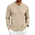 Brent - Men's Ribbed Long Sleeve Henley Shirt 5