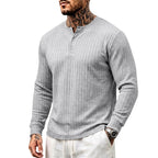 Brent - Men's Ribbed Long Sleeve Henley Shirt 6