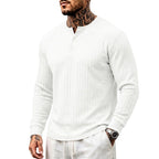 Brent - Men's Ribbed Long Sleeve Henley Shirt 7