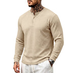 Brent - Men's Ribbed Long Sleeve Henley Shirt 8