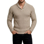 Bret - Men's Ribbed Slim Fit V-Neck Sweater 1