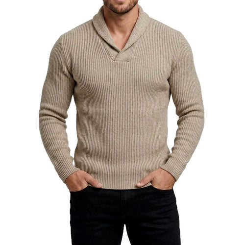 Bret - Men's Ribbed Slim Fit V-Neck Sweater 1