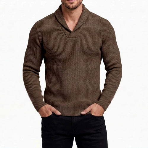 Bret - Men's Ribbed Slim Fit V-Neck Sweater 2