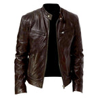Brodie - Men's Stand Collar Café Racer Leather Jacket 1