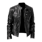 Brodie - Men's Stand Collar Café Racer Leather Jacket 2