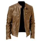 Brodie - Men's Stand Collar Café Racer Leather Jacket 3