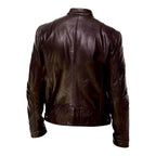 Brodie - Men's Stand Collar Café Racer Leather Jacket 4