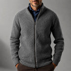 Bronson - Men's Ribbed Mock Neck Slim Fit Cardigan 3