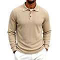 Bruce - Men's Textured Long Sleeve Polo Shirt 1
