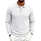 Bruce - Men's Textured Long Sleeve Polo Shirt 2