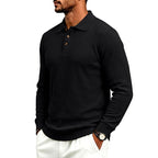 Bruce - Men's Textured Long Sleeve Polo Shirt 4